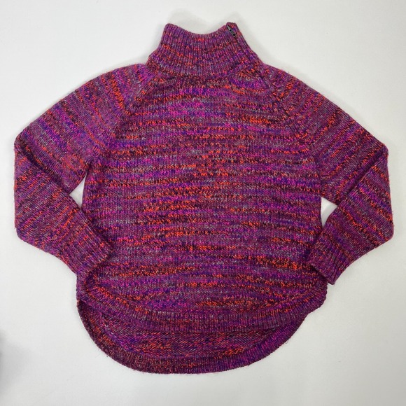 Madewell Purple Multicolored Zip Turtleneck Sweater‎ Wool Alpaca Blend - Picture 2 of 13